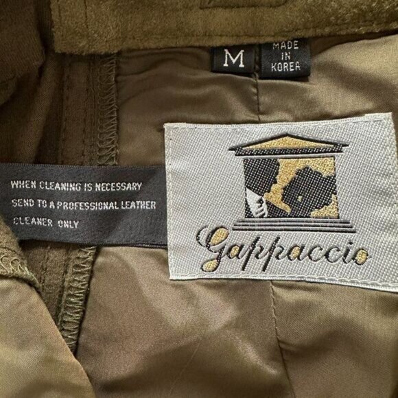 Genuine Suede Leggings Pants Olive Green Size M 28 Inch Waist - Picture 7 of 8